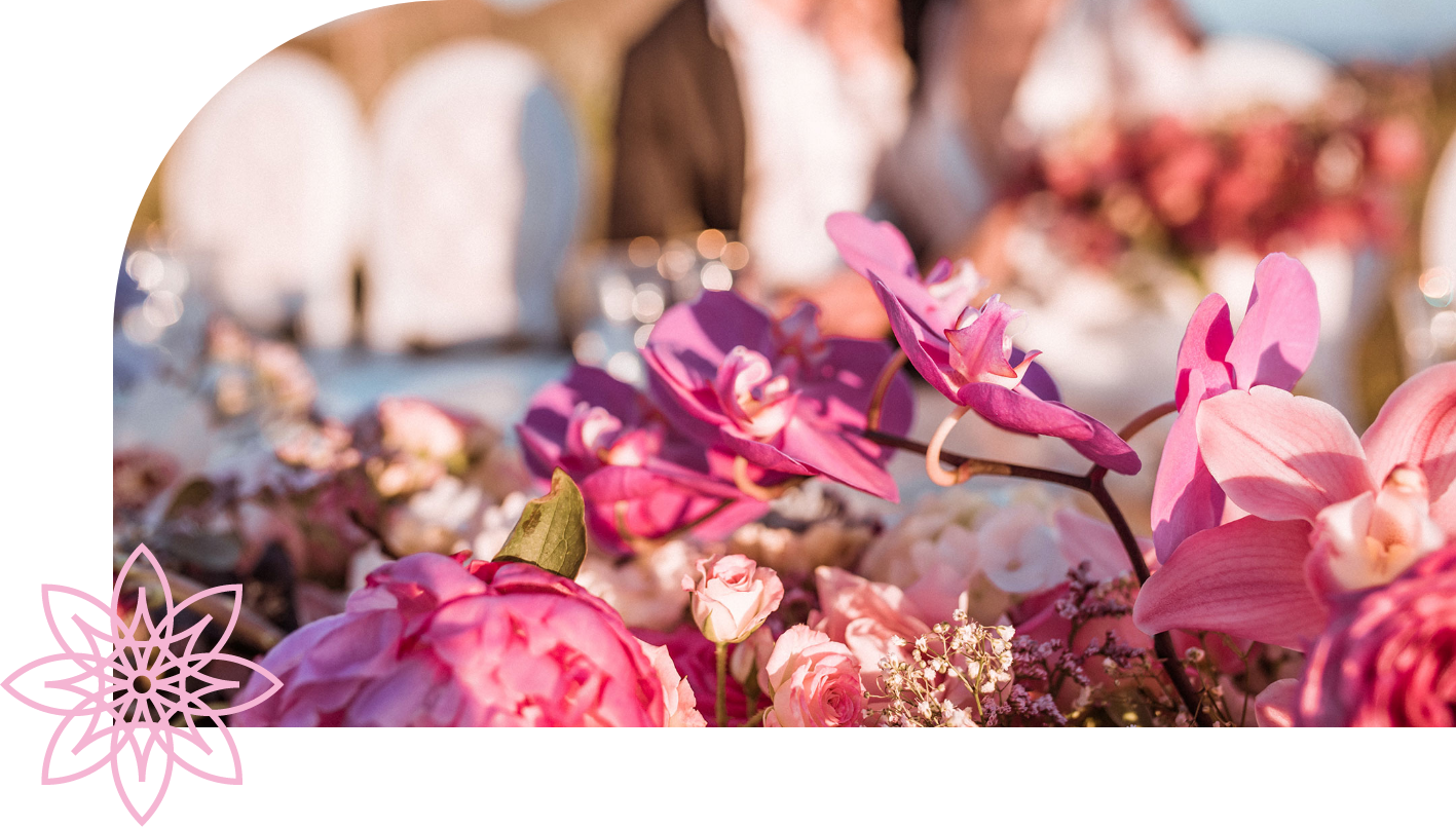 Grupo 1 flores preservadas en tonos rosados