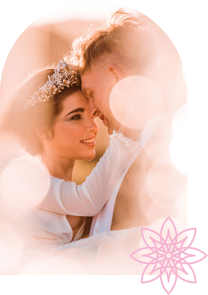 Grupo 6 flores de ranúnculo en tonos rosados